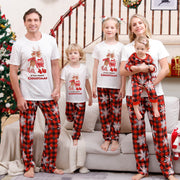 'A Very Merry Christmas' Two Cute Deer Print Christmas Family Pajama Set Long Sleeve