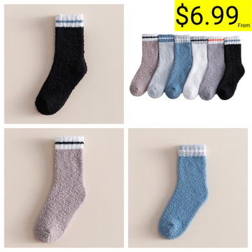Men's Winter Thickened Coral Fleece Socks Stay Warm Cozy And Lint-Free Ideal For Home Sleep And Cold Floors