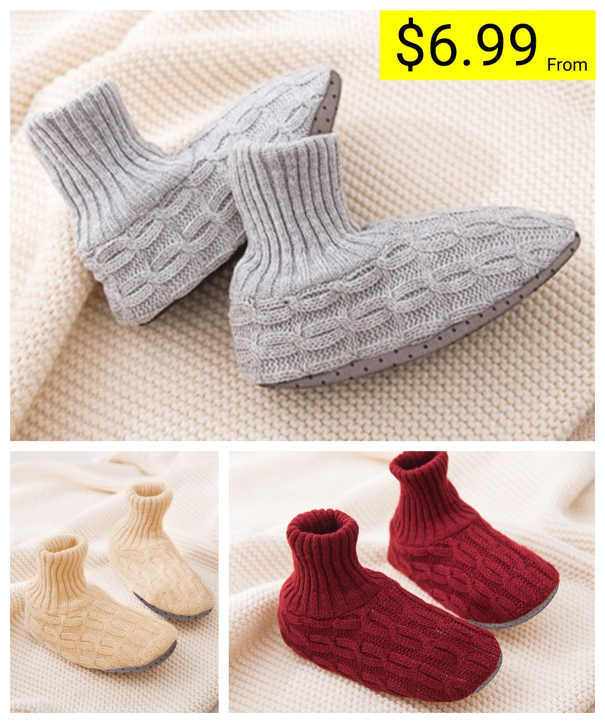 Winter Comfort Elevated Soft Sole Floor Socks For Women  Cozy Non-Slip Indoor Socks Ankle Socks