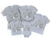 'Believe In The Magic Of Chirstmas' Letter Print Patterned Gray Color Casual Short Sleeve T-shirts  Family Matching Pajamas Tops With Dog Bandana