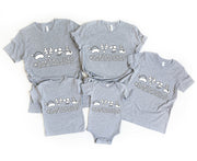 'SANTASQUAD'  Letter Print Patterned Gray Color Casual Short Sleeve T-shirts  Family Matching Pajamas Tops With Dog Bandana