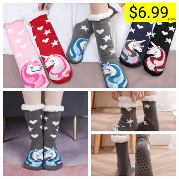 Thick Home Socks Floor Socks Coral Velvet Women's Socks Non-Slip