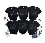 'Resting Grinch Face' Black Letter Pattern Family Christmas Matching Pajamas Tops Cute Black Short Sleeve T-shirts With Dog Bandana
