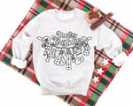 A Bunch Of Christmas Presents Patterned and 'Merry Christmas' Letter Print Patterned Light-gray Color Casual Long Sleeve Sweatshirts  Family Matching Pajamas Tops With Dog Bandana
