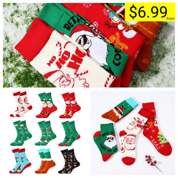 Hot Christmas New Tube Stockings Female Santa Claus Cotton Socks