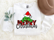 'Merry Chirstmas' Letter Pattern Family Christmas Matching Pajamas Tops Cute White Long Sleeve Sweatshirt With Dog Bandana