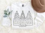 'Chirstmas Tree' Pattern Family Christmas Matching Pajamas Tops Cute White Long Sleeve Sweatshirts With Dog Bandana