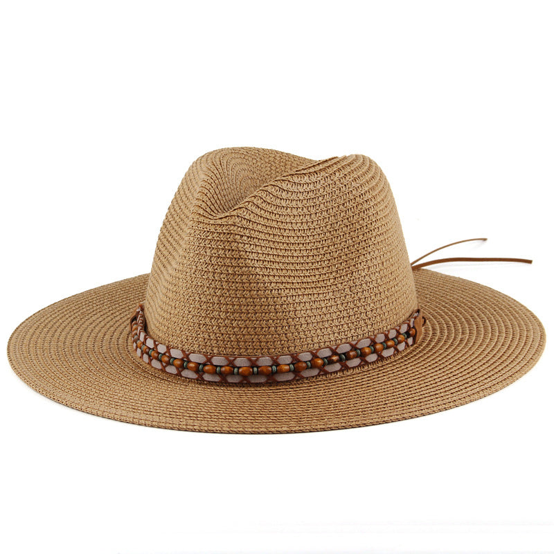 Unisex Summer Straw Hat Outdoor Sun Protection Leisure Panama Hat