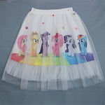 Little Pony Girls Cotton Mesh Tutu Skirt Cute and Casual Summer Fashion