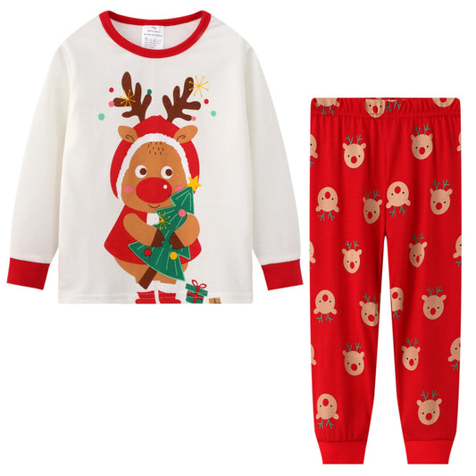 Cute Deer Print Family Pajamas Set