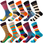 Street Personality Colorful Casual Stripe Grid Geometric Cotton Funny Socks