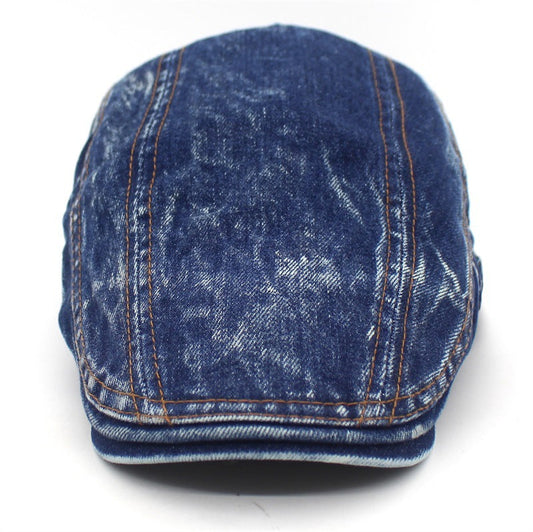 Unisex Flat Cap Washed Denim Jean Hat