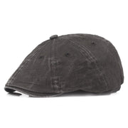 Men Solid Vintage Cotton Newsboy Cap 8 Pannel Octagonal Cap
