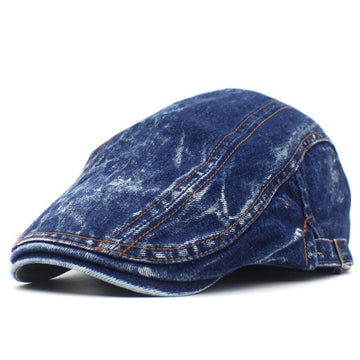 Unisex Flat Cap Washed Denim Jean Hat