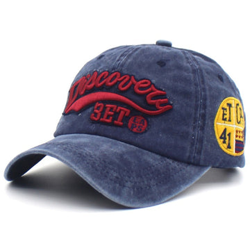 Women Men Cotton Discovery Letter Embroidered Baseball Cap