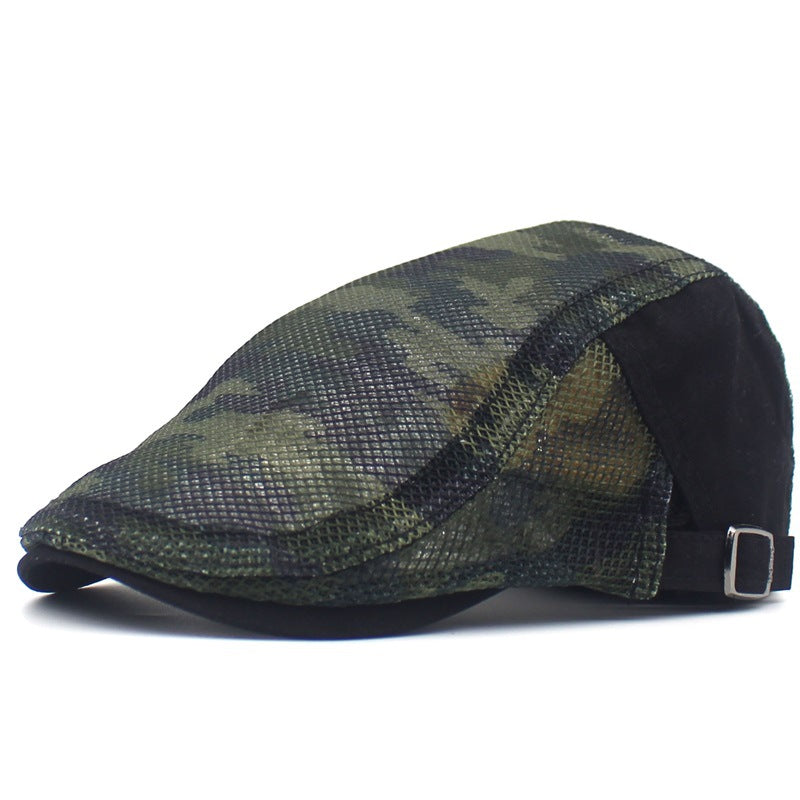 Men's Camouflage Mesh Flat Cap Breathable Sun Hat