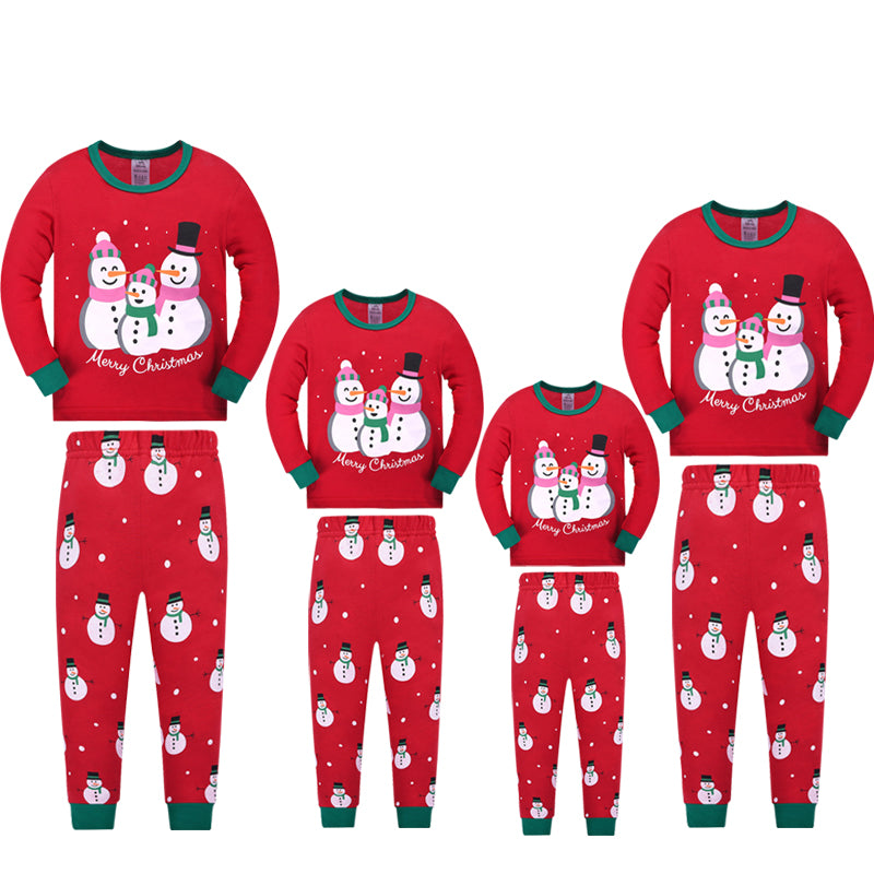 Snowman Print Christmas Family Pajamas Set