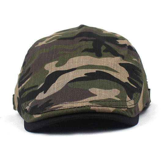Men/Women Cotton Linen Camouflage Flat Cap