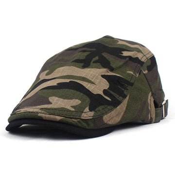 Men/Women Cotton Linen Camouflage Flat Cap