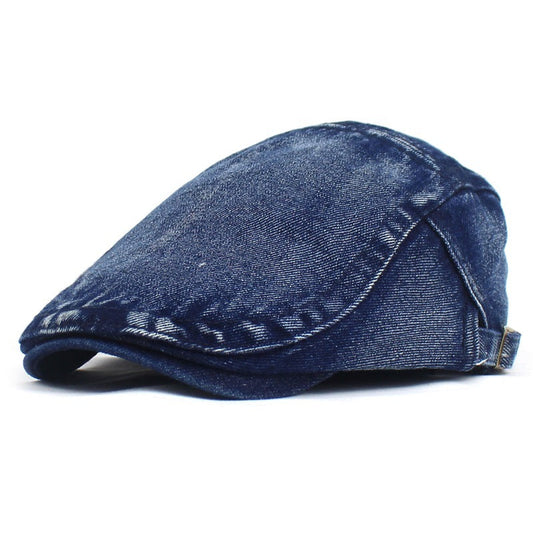 Men's Flat Cap Washed Denim Jean Hat