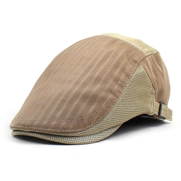 Men's Solid Mesh Flat Cap Breathable Hat