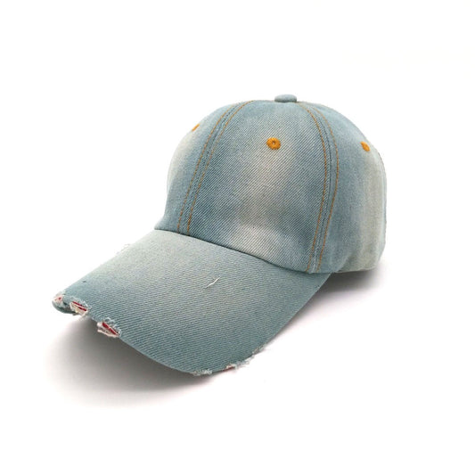 Women Men Casual Ripped Cotton Outdoor Sports Denim Baseball Cap Sun Hat