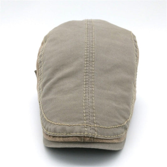 Men Vintage Cotton Flat Cap Adjustable Beret Cap