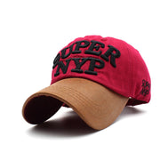Unisex Cotton Casual SUPER NYP Letter Embroidered Adjustable Sports Hat Baseball Cap