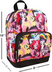My Little Pony Teen Mini Backpack  10” Canvas with Front Pocket and Bookmark