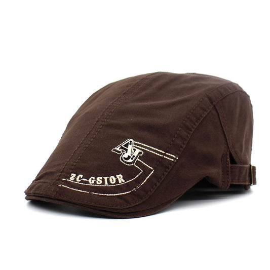 Unisex Flat Cap Cotton Letter Embroidery Vintage Berets Hat