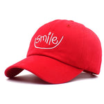 Unisex Cotton Casual Smile Letter Embroidered Adjustable Sports Hat Baseball Cap