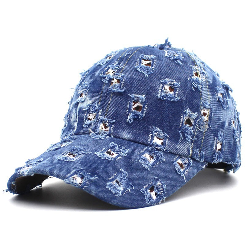 Women Men Casual Ripped Denim Outdoor Sports Baseball Cap Sun Hat