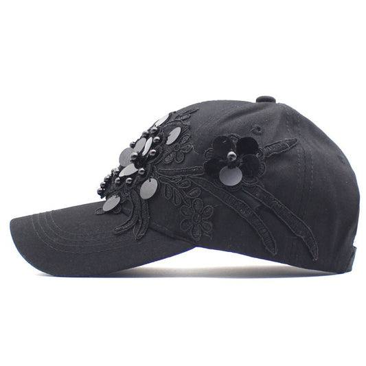 Women Men Casual Floral Embroidered Cotton Outdoor Sports Baseball Cap Sun Hat