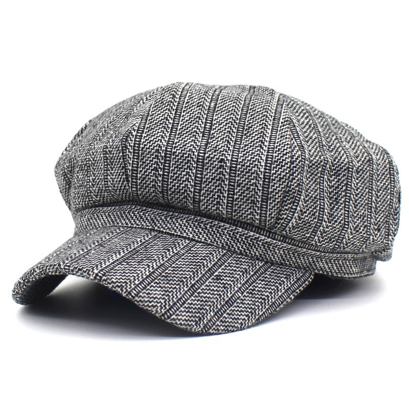 Unisex Newsboy Cap Cotton Vintage Berets Hat Octagonal Hat