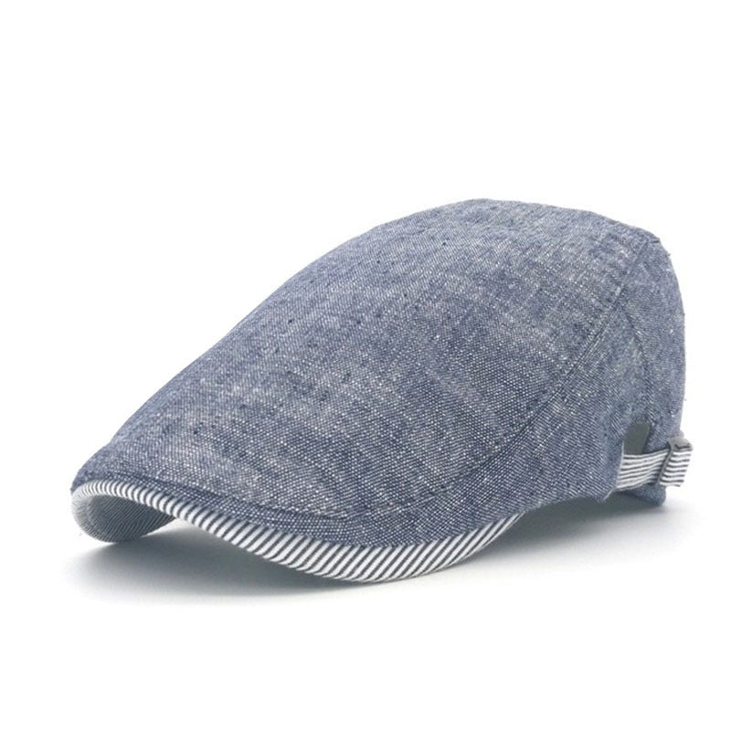 Men Cotton Linen Breathable Flat Cap