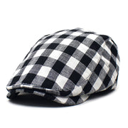 Men/Women Vintage Berets Hat Plaid Adjustable Flat Cap