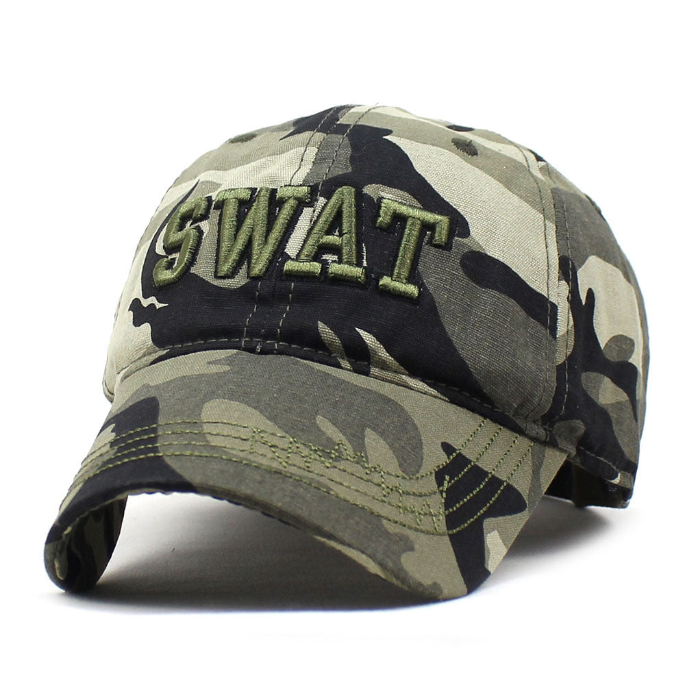 SWAT Letter Embroidered camouflage Baseball Cap Vintage Sun Hat
