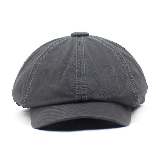 Vintage Cotton Solid Flat Cap 8 Pannel Octagonal Cap