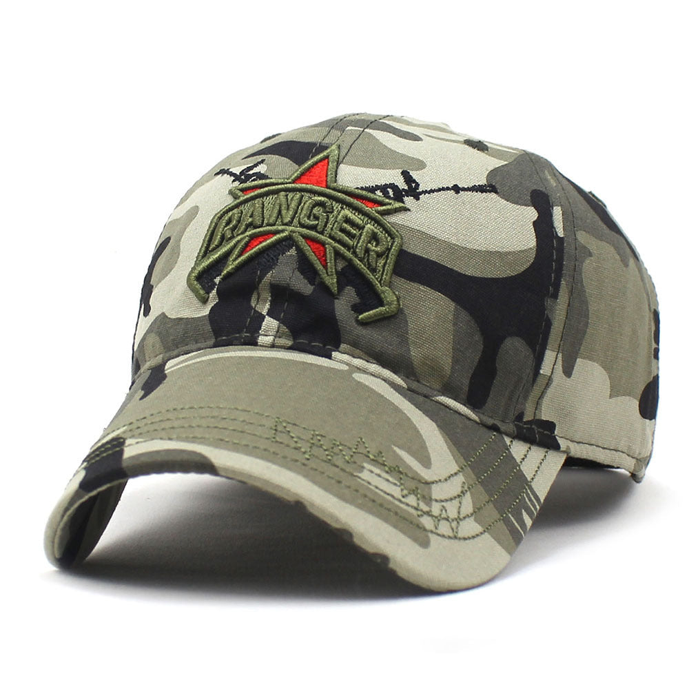 Unisex Camouflage Letter Embroidery Baseball Cap