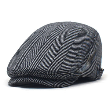 Men Thickened Berets Casual Hat Adjustable Winter Flat Cap
