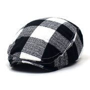 Men/Women Casual Winter Berets Hat Plaid Adjustable Flat Cap