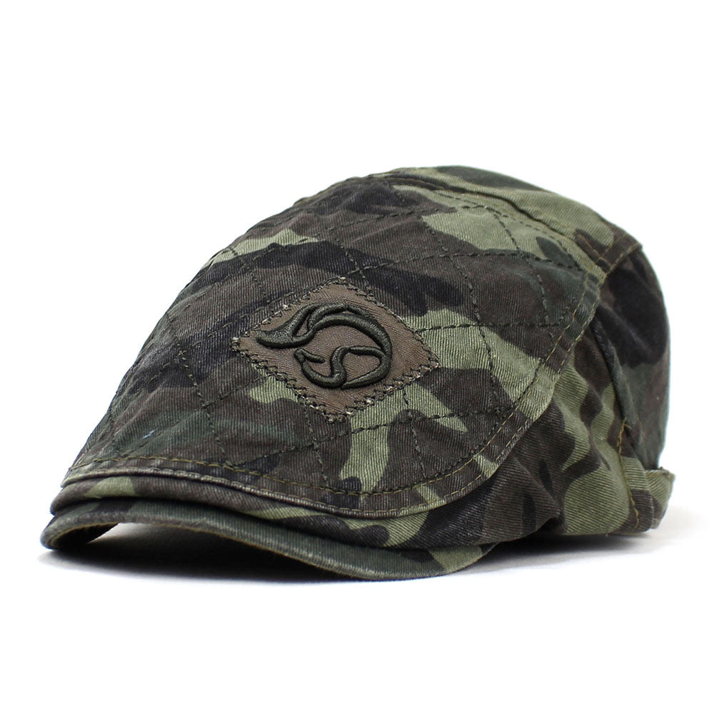 Cotton Flat Cap Adjustable Camouflage Cap