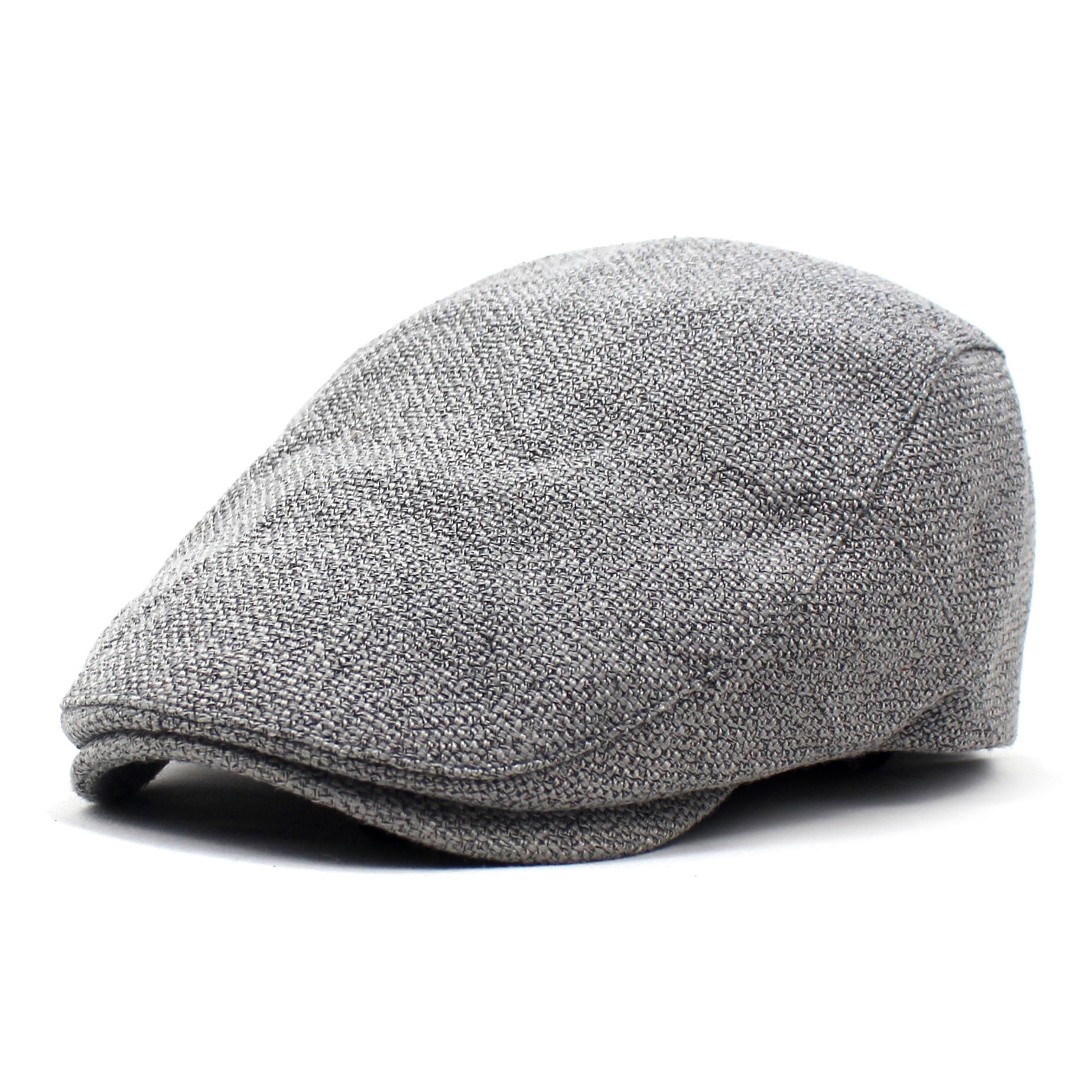 Men Cotton Linen Solid Flat Cap