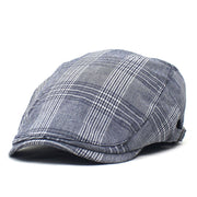 Casual Berets Hat for Men Women's Thin Plaid Flat Cap